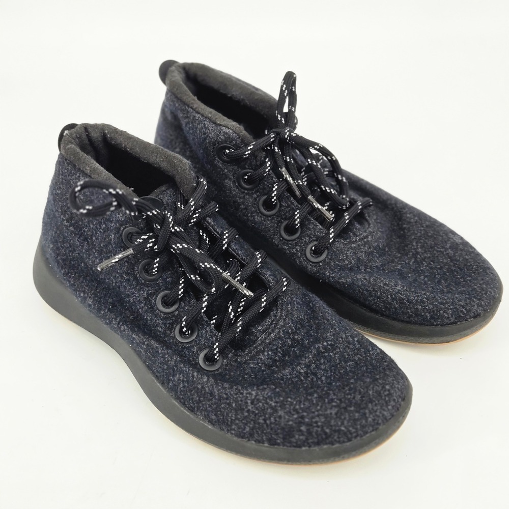 Allbirds Wool Runner-up Mizzle Charcoal Black Mid Top Sneakers Shoes Women 9 EUC